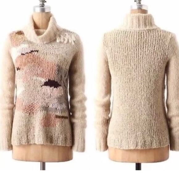 Anthropologie Far Away From Close Impasto Wool Alpaca Mohair Sweater Medium - Picture 2 of 8